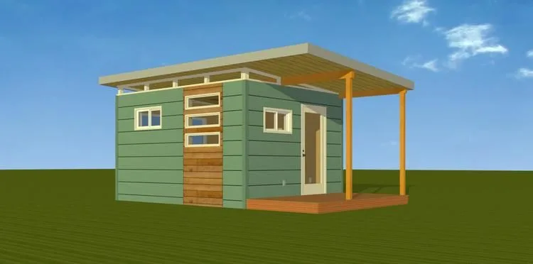3D rendering of a Kanga Modern Kwik Room with side entry porch, as shown on the pricing page